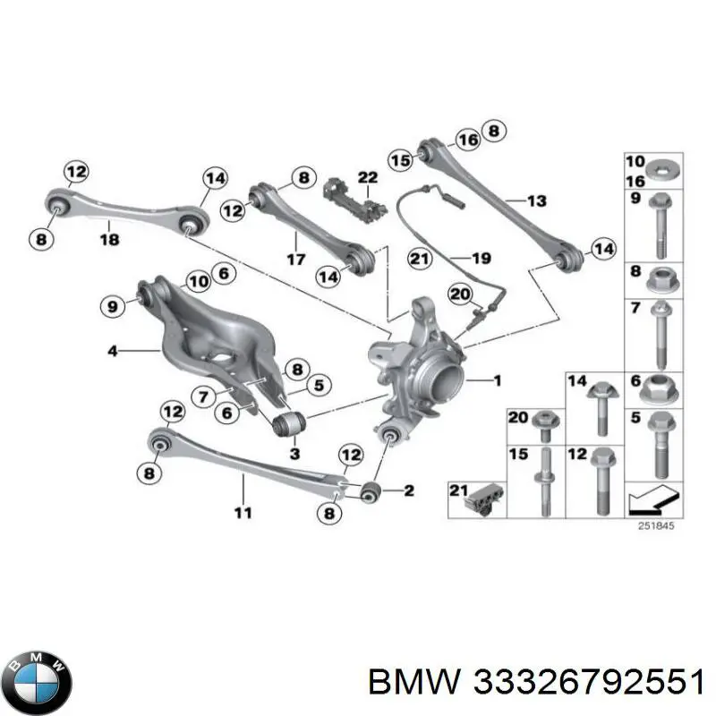 Silentblock czopu tylnego BMW 33326792551 cena, od 12,24 USD