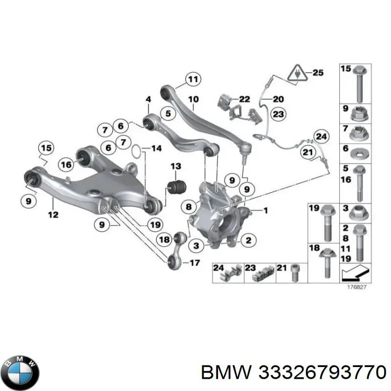 33326793770 BMW Czop (zwrotnica) tylny prawy