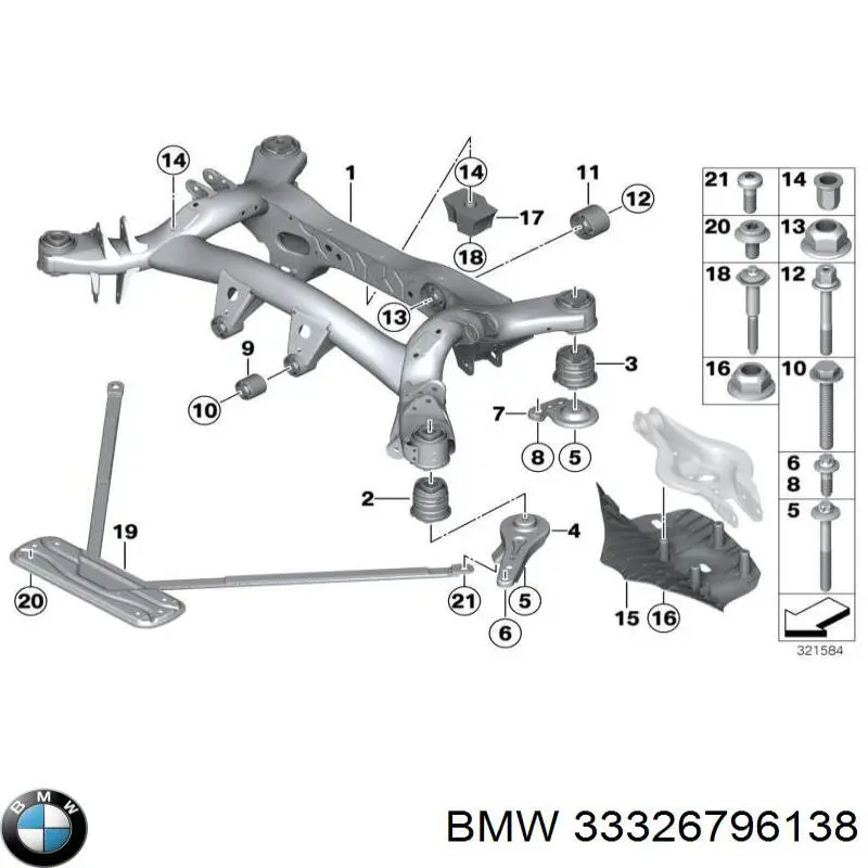33326796138 BMW Ochrona dolnego wahacza tylnego