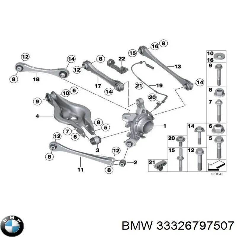 33326797507 BMW Czop (zwortnica) tylny lewy