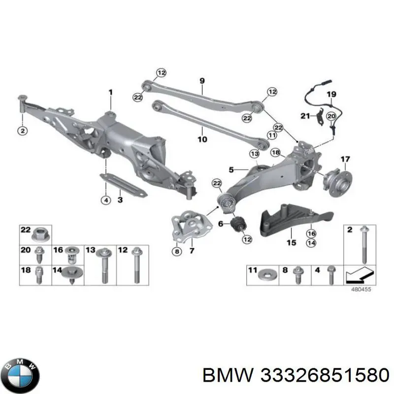 33326851580 BMW Piasta tylna