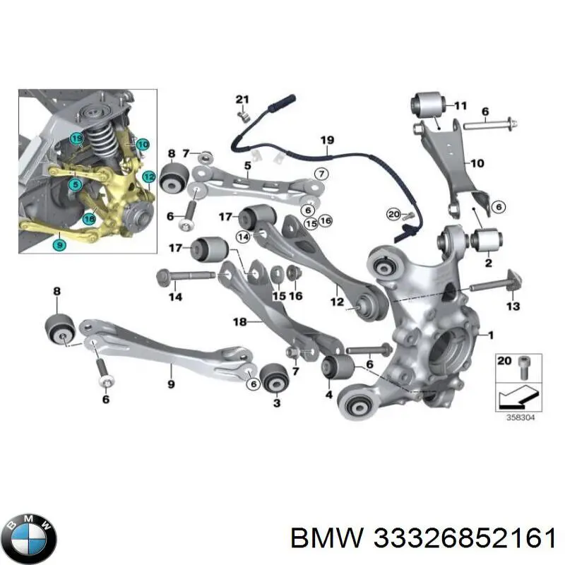 33326852161 BMW Czop (zwortnica) tylny lewy