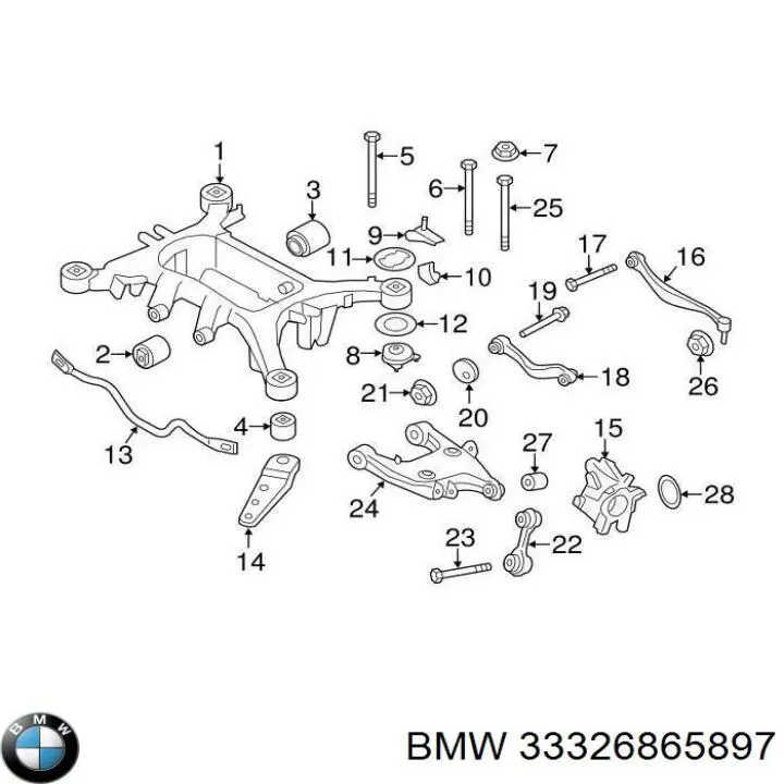 Wahacz zawieszenia tylnego dolny lewy BMW 33326865897 cena, od 129,12 USD