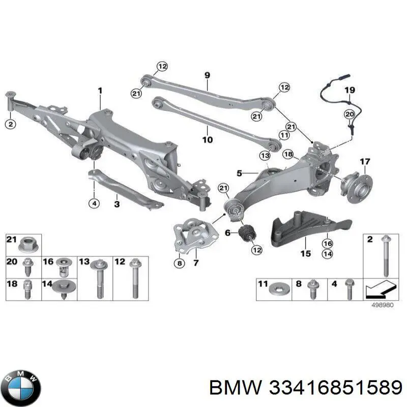 33416851589 BMW Piasta tylna