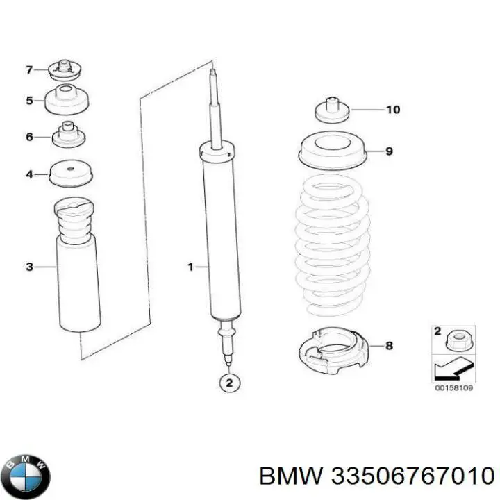 Poduszka amortyzatora tylnego BMW 33506767010 cena, od 4,30 USD