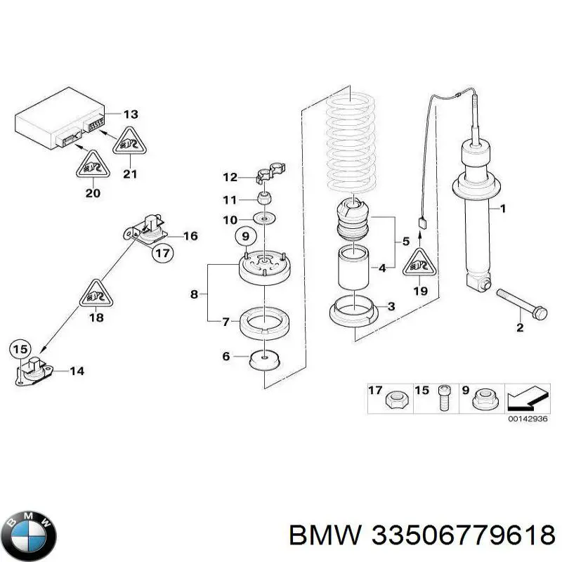 Poduszka amortyzatora tylnego BMW 33506779618 cena, od 194,49 USD