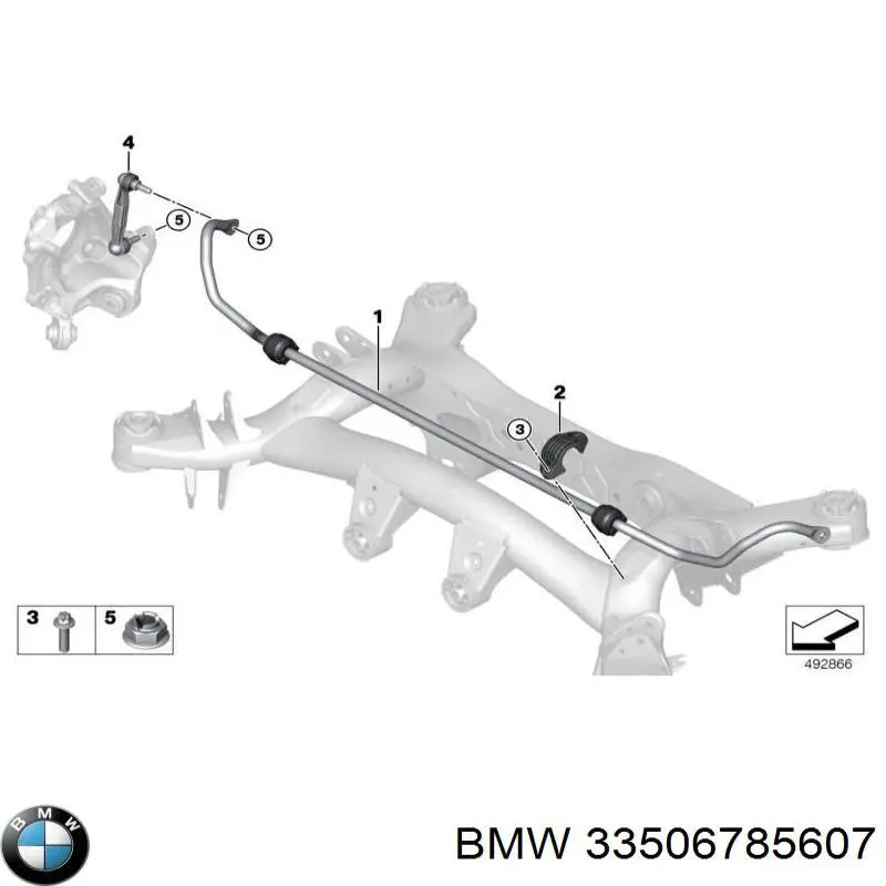 Łącznik stabilizatora tylnego lewy BMW 33506785607 cena, od 15,90 USD