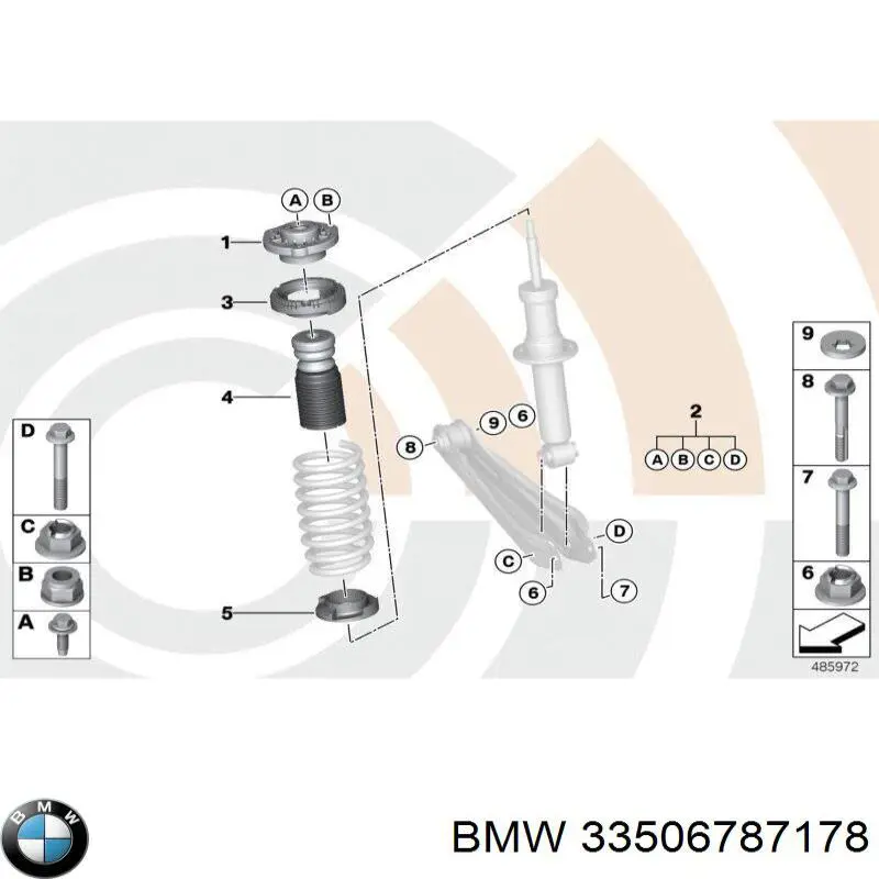Do koszyka 33506787178 BMW Poduszka amortyzatora tylnego