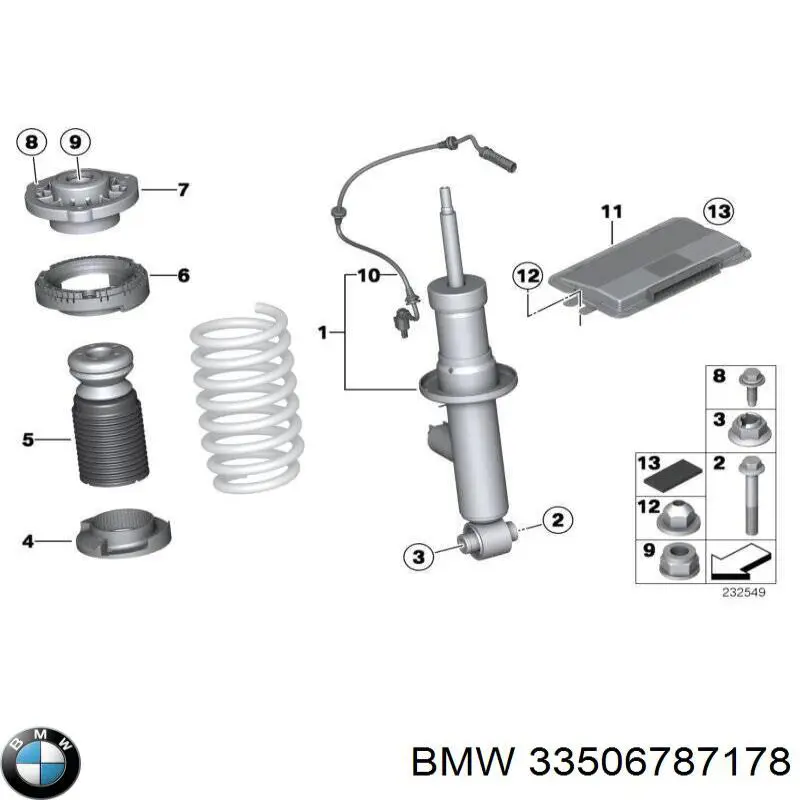 Poduszka amortyzatora tylnego BMW 33506787178 cena, od 31,97 USD