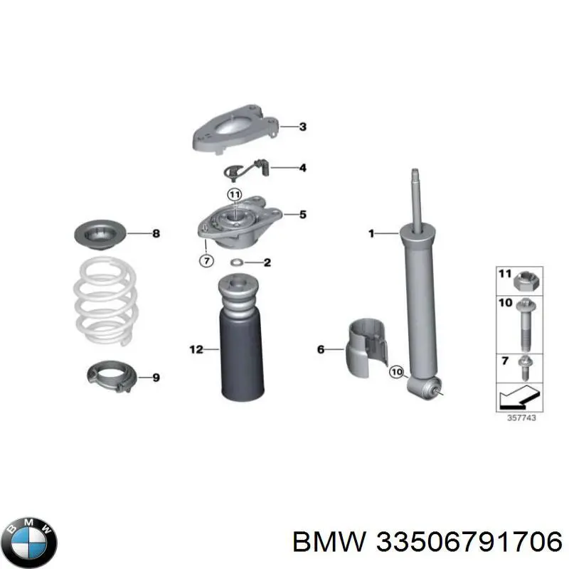 33506791706 BMW Poduszka amortyzatora tylnego