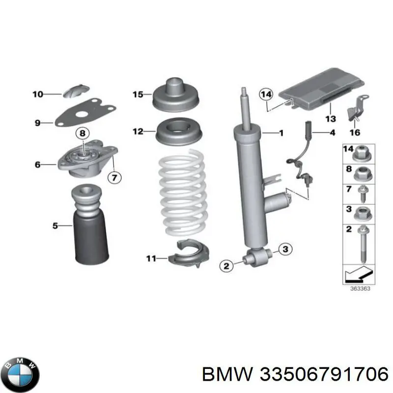Poduszka amortyzatora tylnego BMW 33506791706 cena, od 59,31 USD