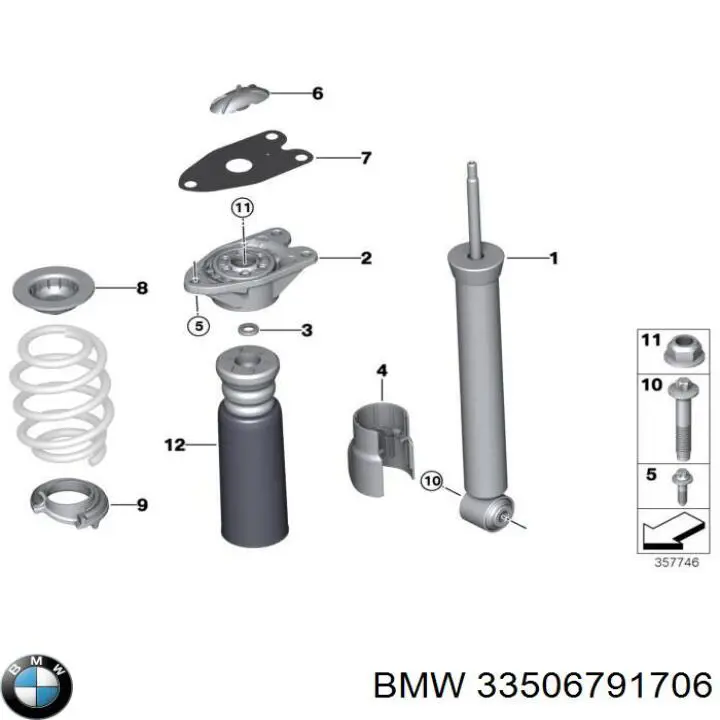 33506791706 BMW poduszka amortyzatora tylnego