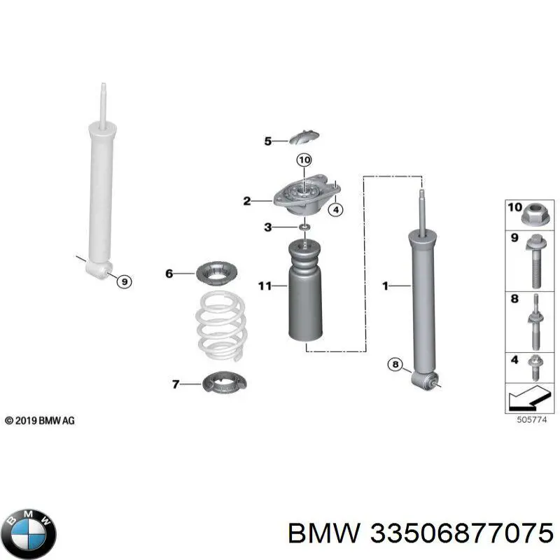 Amortyzator tylny do BMW 2 (F44)