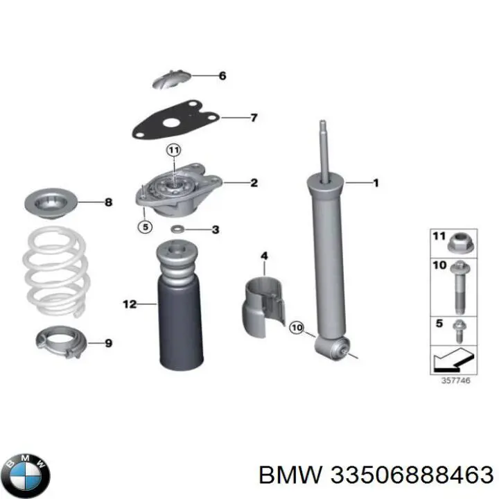 33506888463 BMW Amortyzator tylny