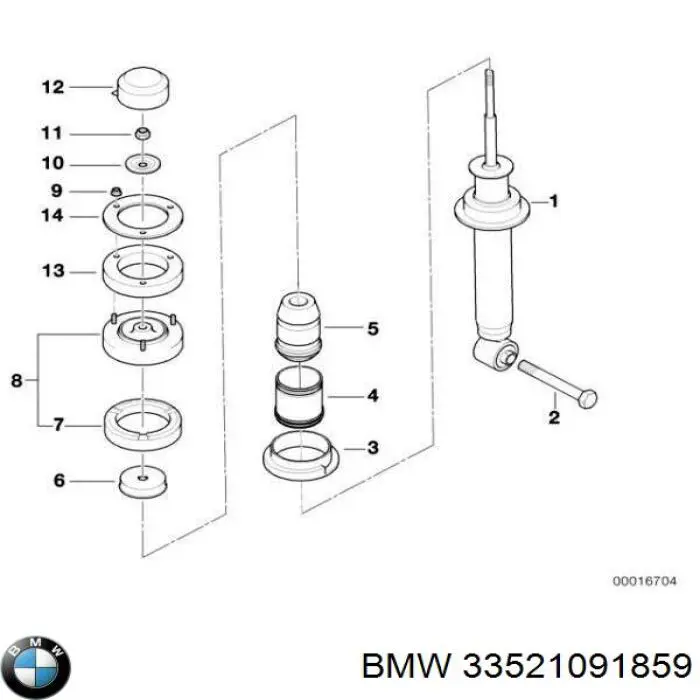 Poduszka amortyzatora tylnego BMW 33521091859 cena, od 8,48 USD