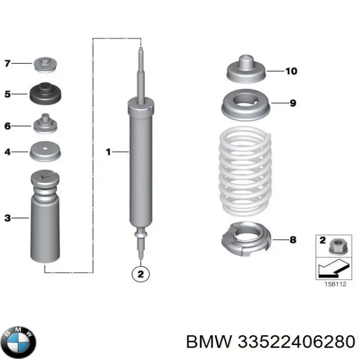 Do koszyka 33522406280 BMW Poduszka amortyzatora tylnego