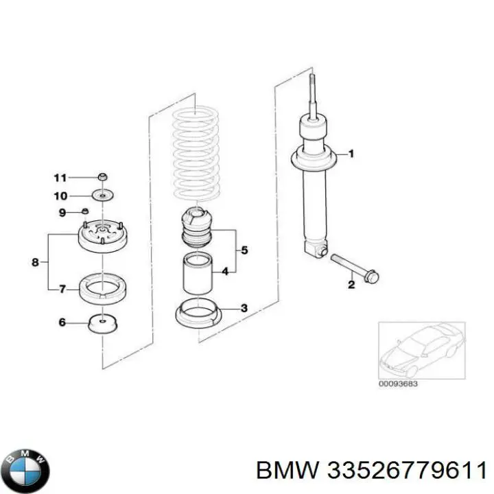 33526779611 BMW Poduszka amortyzatora tylnego