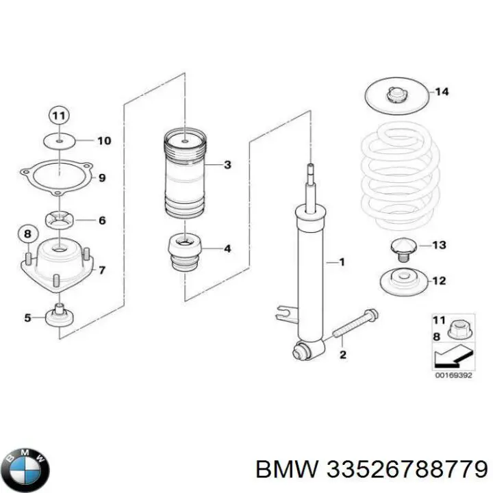 33526788779 BMW Poduszka amortyzatora tylnego