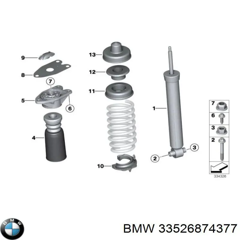 Do koszyka 33526874377 BMW Amortyzator tylny