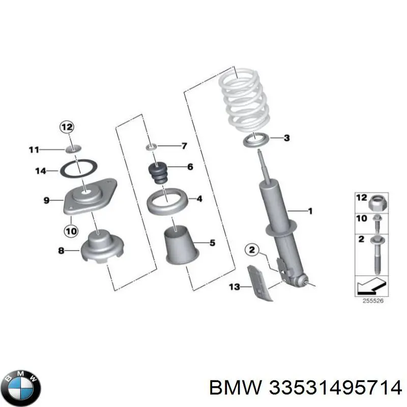 33531495714 BMW pierścień gumowy sprężyny tylnej górny