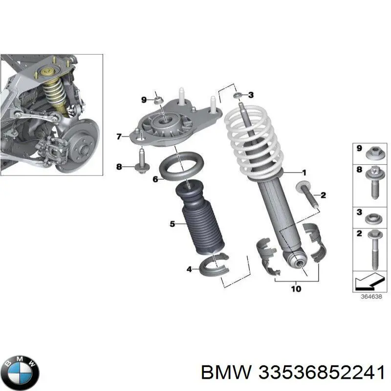 33536852241 BMW Odbój amortyzatora tylnego + osłona