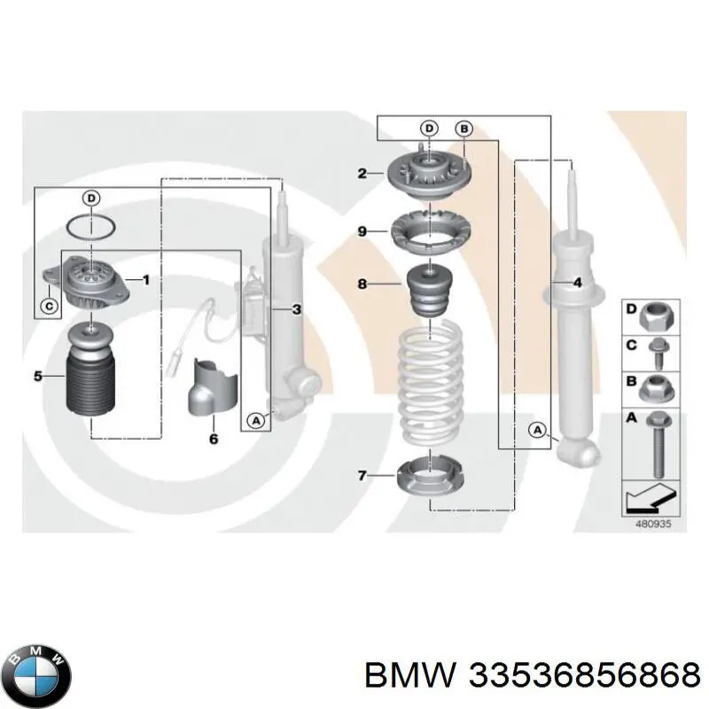 33536856868 BMW Odbój amortyzatora tylnego + osłona