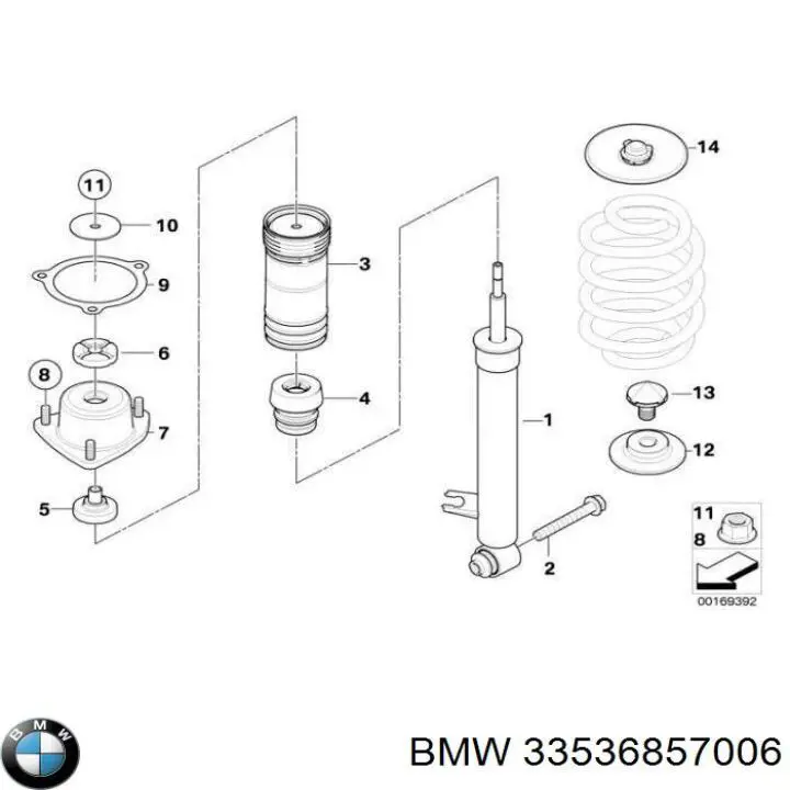 Do koszyka 33536857006 BMW Pierścień gumowy sprężyny przedniej górny