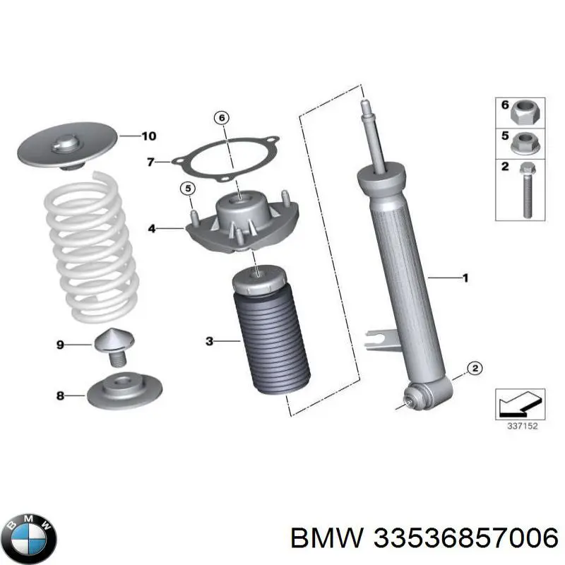 33536857006 BMW Pierścień gumowy sprężyny przedniej górny