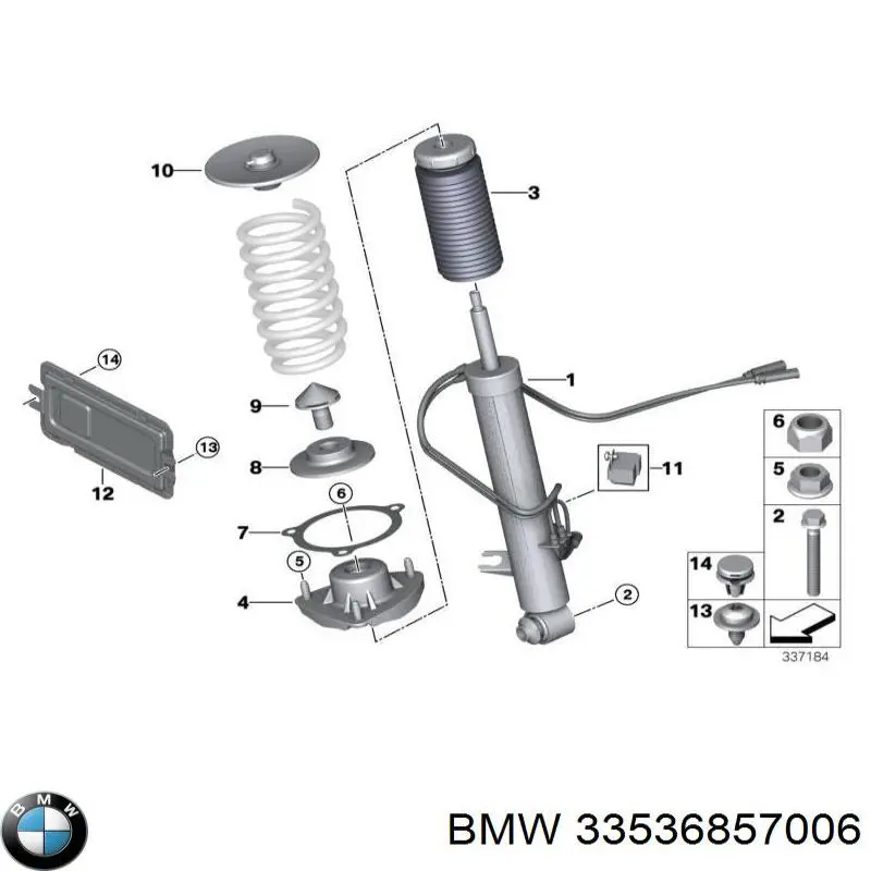 Pierścień gumowy sprężyny przedniej górny BMW 33536857006 cena, od 36,37 USD