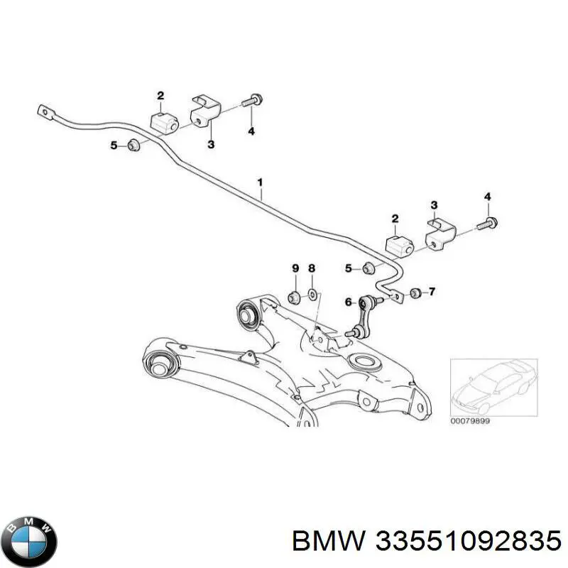 Stabilizator tylny do BMW 5  E39