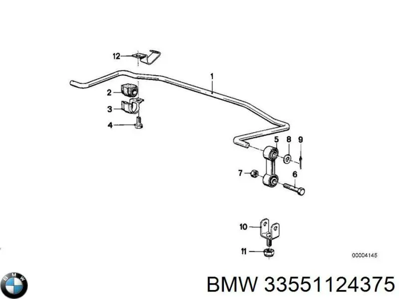 Do koszyka 33551124375 BMW Łącznik stabilizatora tylnego