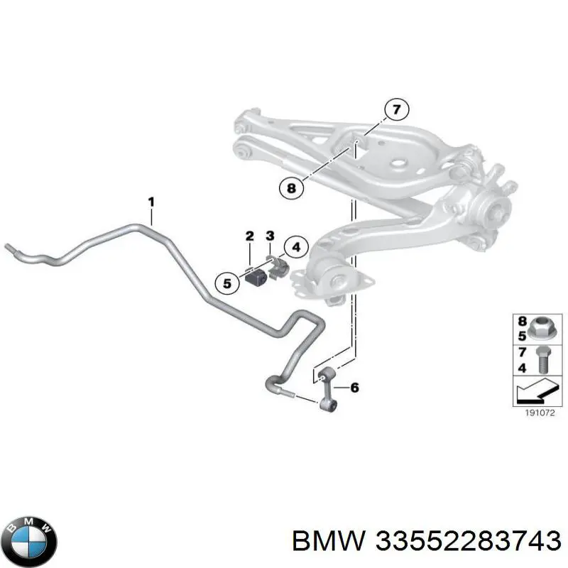 Do koszyka 33552283743 BMW Łącznik stabilizatora tylnego