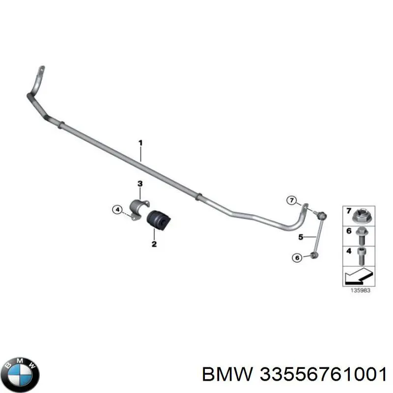 33556761001 BMW tuleja stabilizatora tylnego