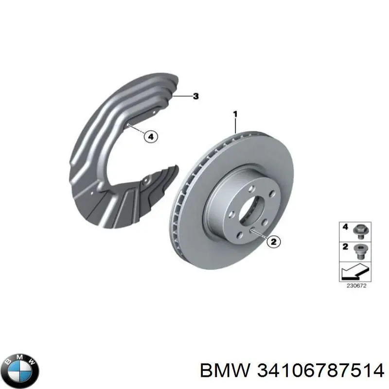 34106787514 BMW osłona tarczy hamulcowej przedniej prawej