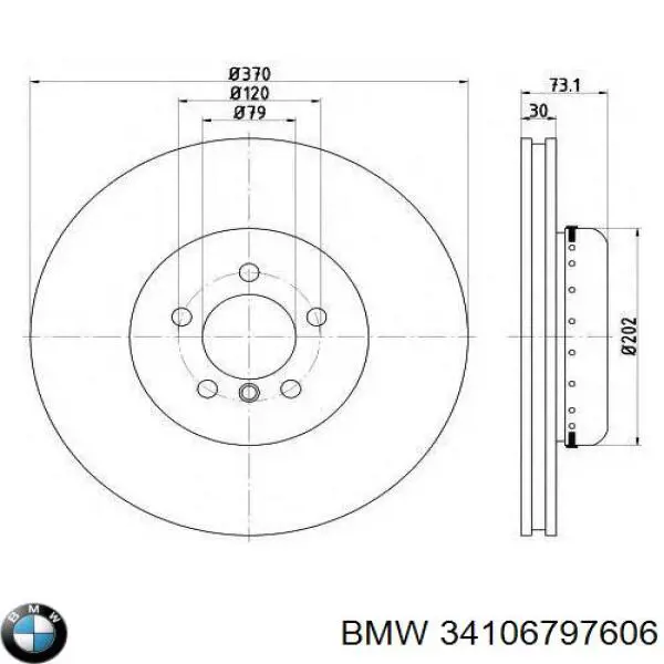 Do koszyka 34106797606 BMW Tarcza hamulcowa przednia
