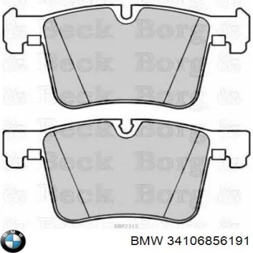 Klocki hamulcowe przednie tarczowe BMW 34106856191 cena, od 32,04 USD