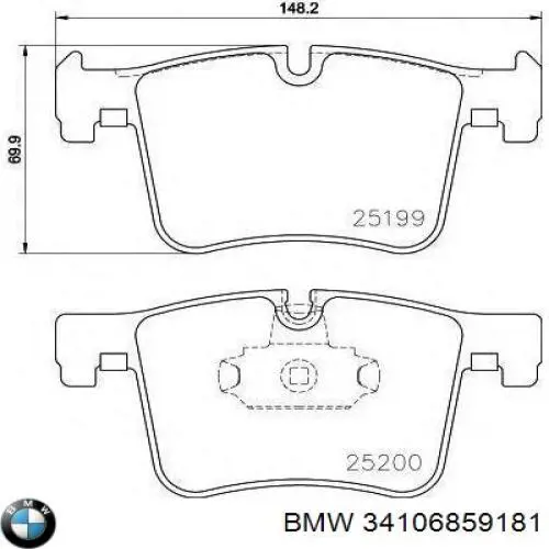 Klocki hamulcowe przednie tarczowe BMW 34106859181 cena, od 34,40 USD