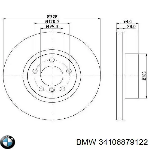 34106879122 BMW tarcza hamulcowa przednia