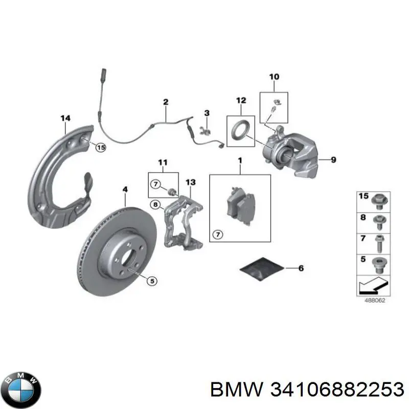 34106882253 BMW Zacisk hamulcowy przedni lewy