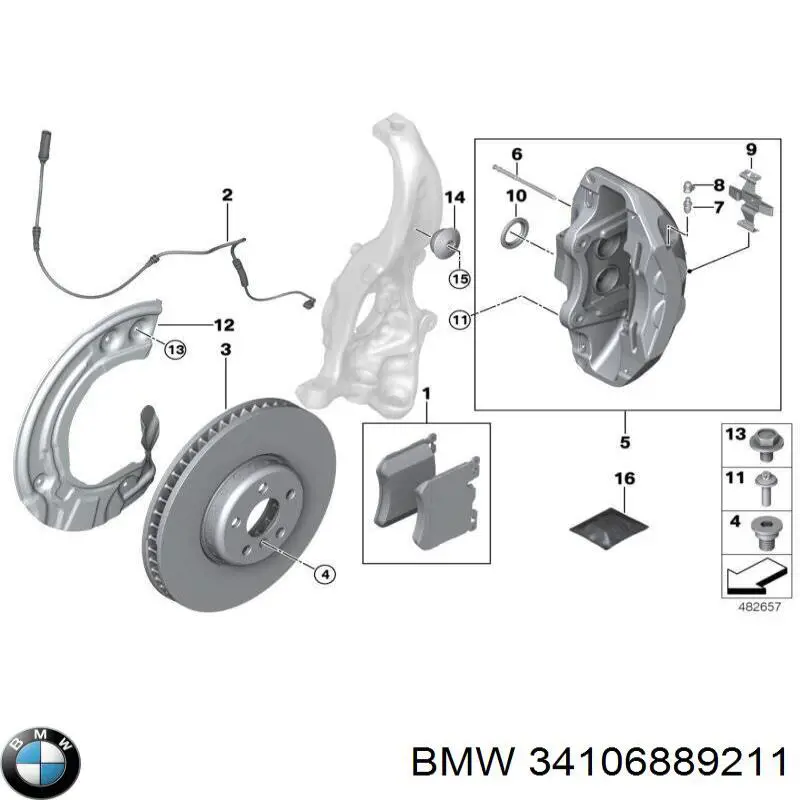34106889211 BMW Tarcza hamulcowa przednia