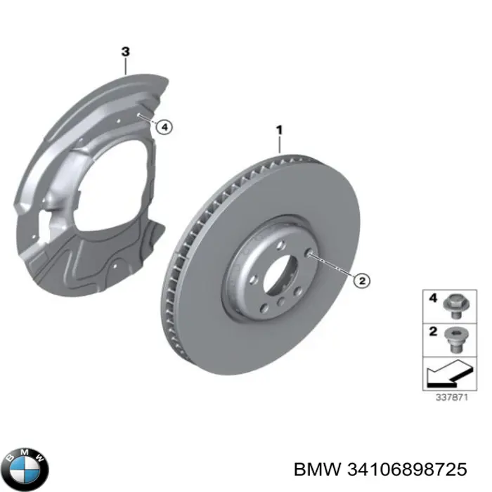 Tarcza hamulcowa przednia BMW 34106898725 cena, od 228,49 USD