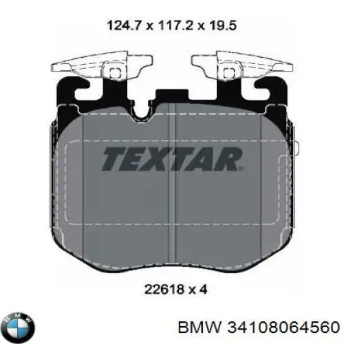 Klocki hamulcowe przednie tarczowe BMW 34108064560 cena, od 66,00 USD