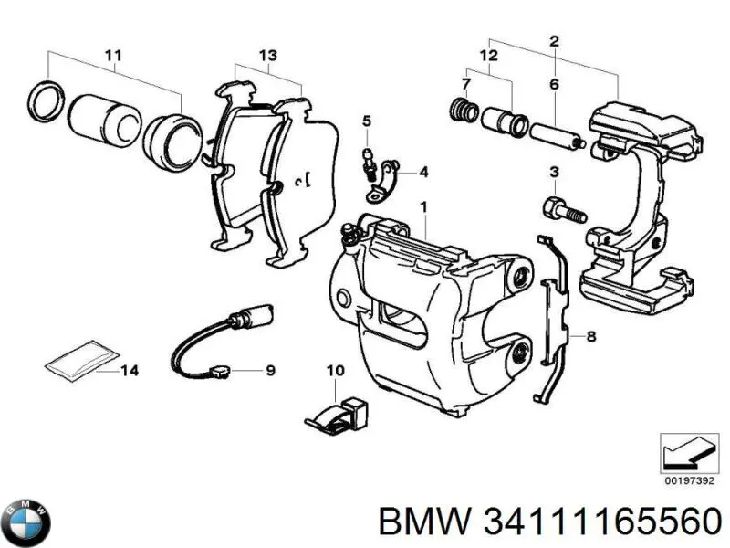Zacisk hamulcowy przedni prawy BMW 34111165560 cena, od 52,78 USD