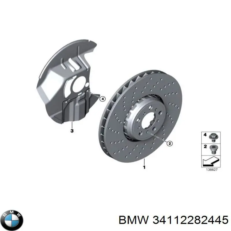 34112282445 BMW Tarcza hamulcowa tylna