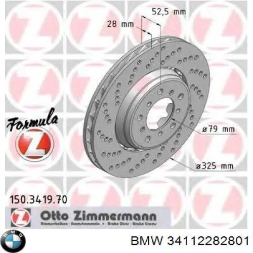 Do koszyka 34112282801 BMW Tarcza hamulcowa przednia
