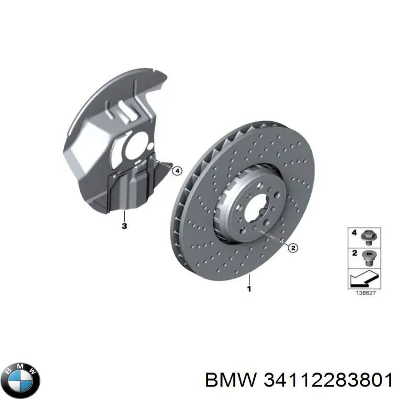 34112283801 BMW tarcza hamulcowa tylna