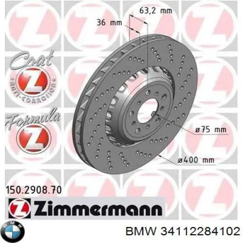 Do koszyka 34112284102 BMW Tarcza hamulcowa przednia