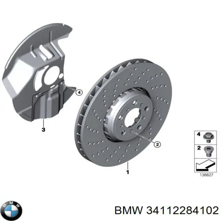 34112284102 BMW Tarcza hamulcowa przednia