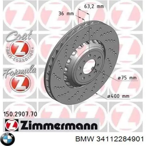Do koszyka 34112284901 BMW Tarcza hamulcowa przednia