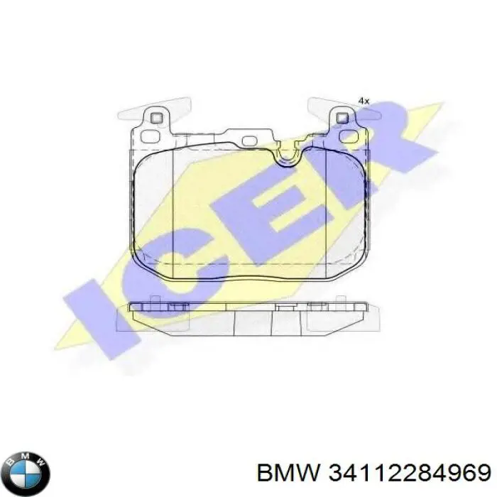 Do koszyka 34112284969 BMW Klocki hamulcowe przednie tarczowe